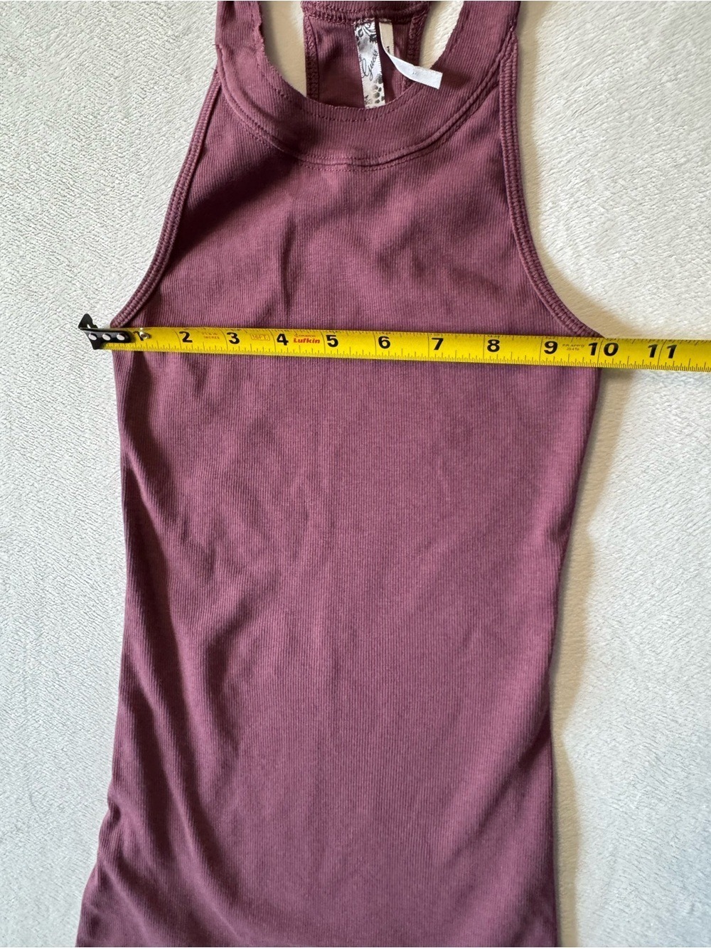 Guess Ribbed Racerback Tank - Burgundy Small - Picture 2 of 5